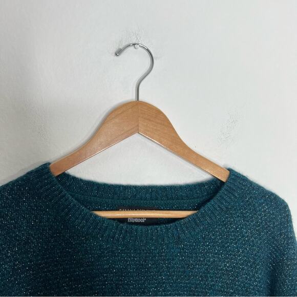 Banana Republic Filpucci Fine Italian Green Teal Silver Yarn Sweater Size Medium - Picture 4 of 12
